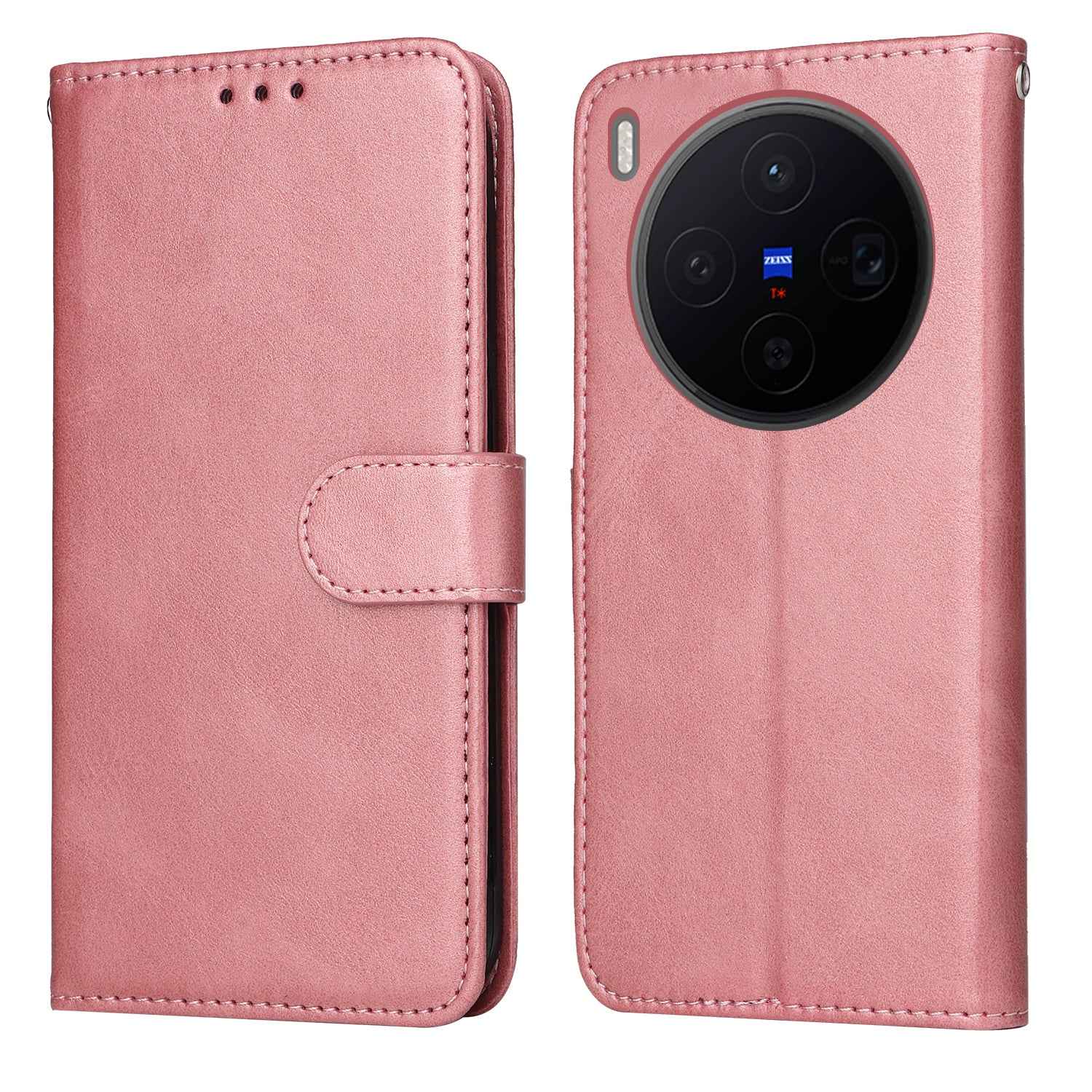 For vivo X300 5G Case Wallet PU Leather Folio Flip Phone Cover - Pink