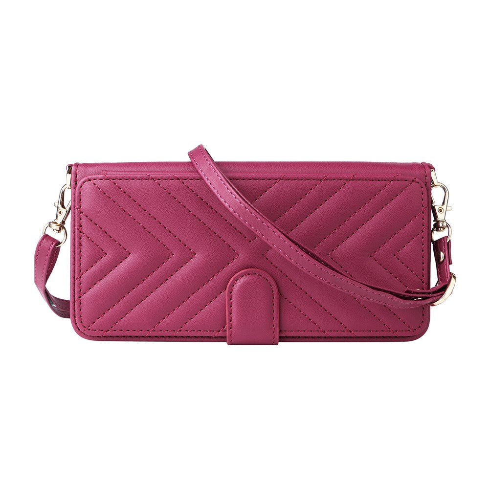 For Motorola Edge 70 5G Leather Case Stand Wallet Phone Cover with Shoulder / Wrist Strap - Rose