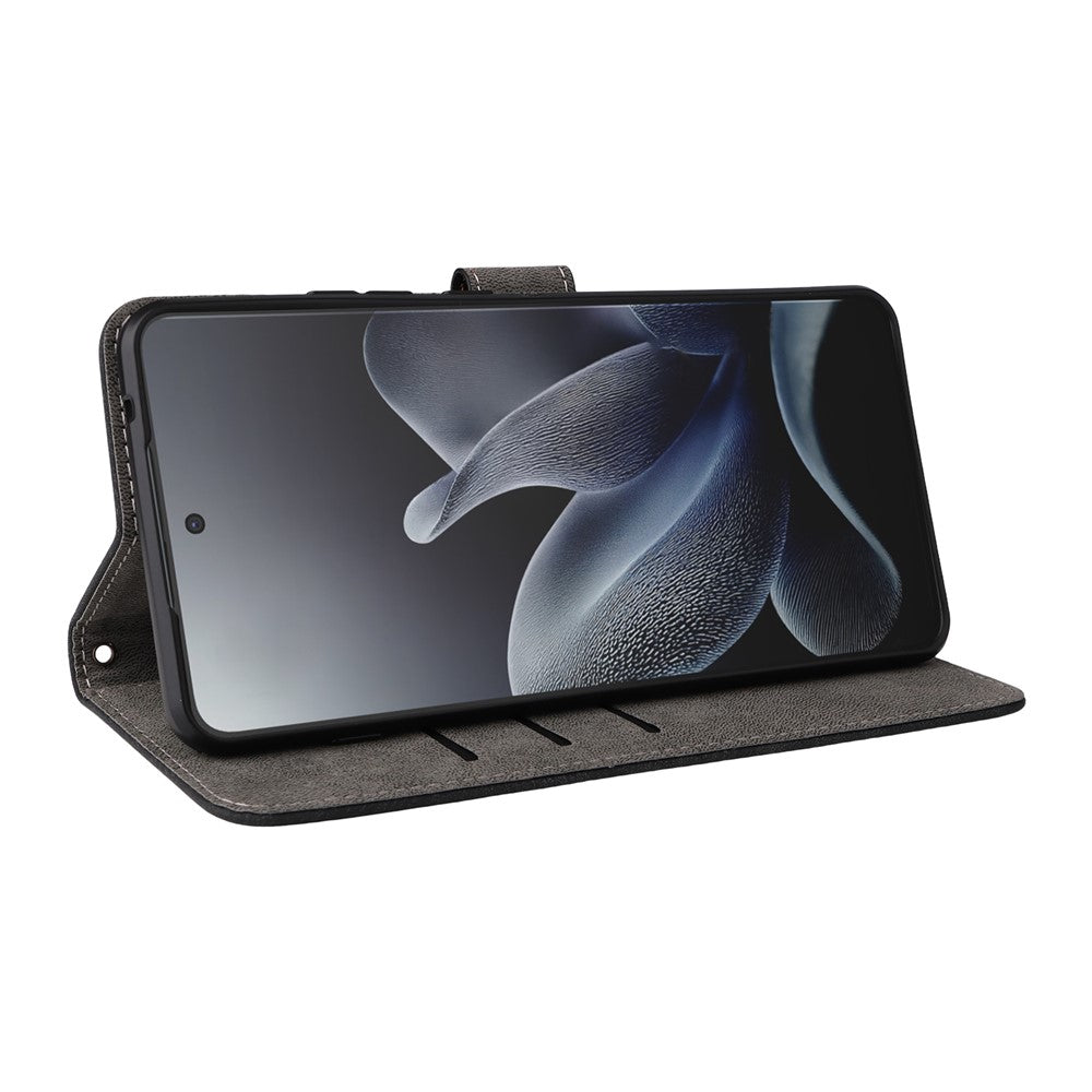 For Motorola Edge 70 5G Case Wallet RFID Blocking PU Leather Phone Cover Stand with Strap - Black