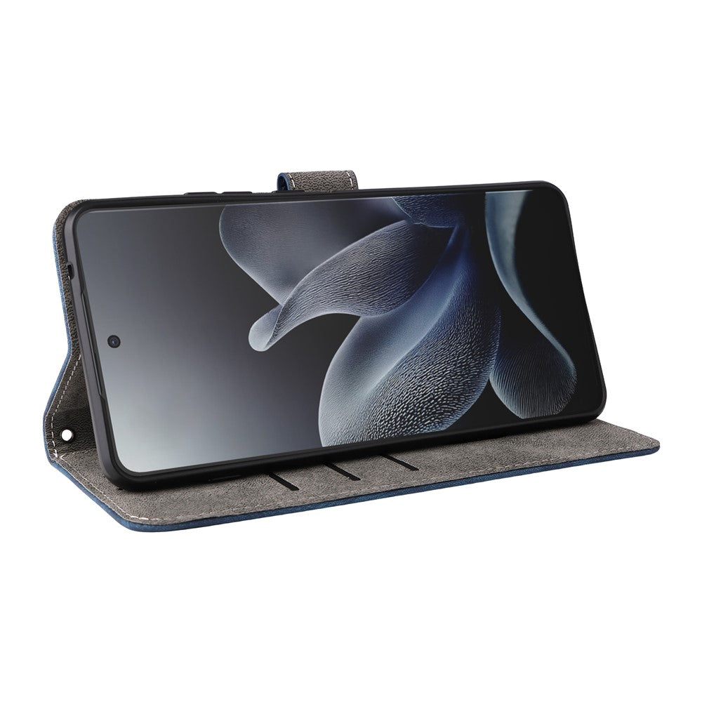 For Motorola Edge 70 5G Case Wallet RFID Blocking PU Leather Phone Cover Stand with Strap - Blue