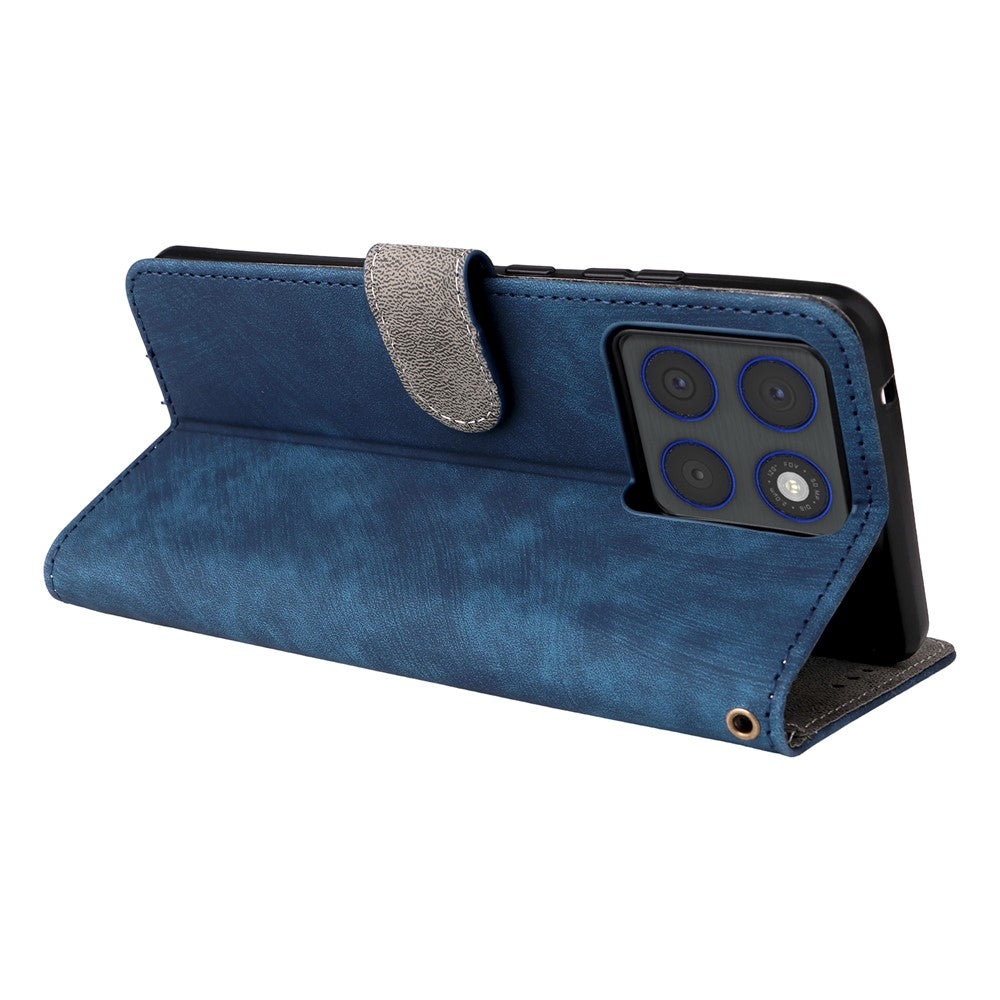 For Motorola Edge 70 5G Case Wallet RFID Blocking PU Leather Phone Cover Stand with Strap - Blue