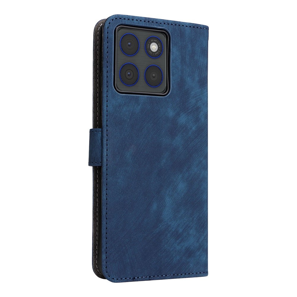 For Motorola Edge 70 5G Case Wallet RFID Blocking PU Leather Phone Cover Stand with Strap - Blue