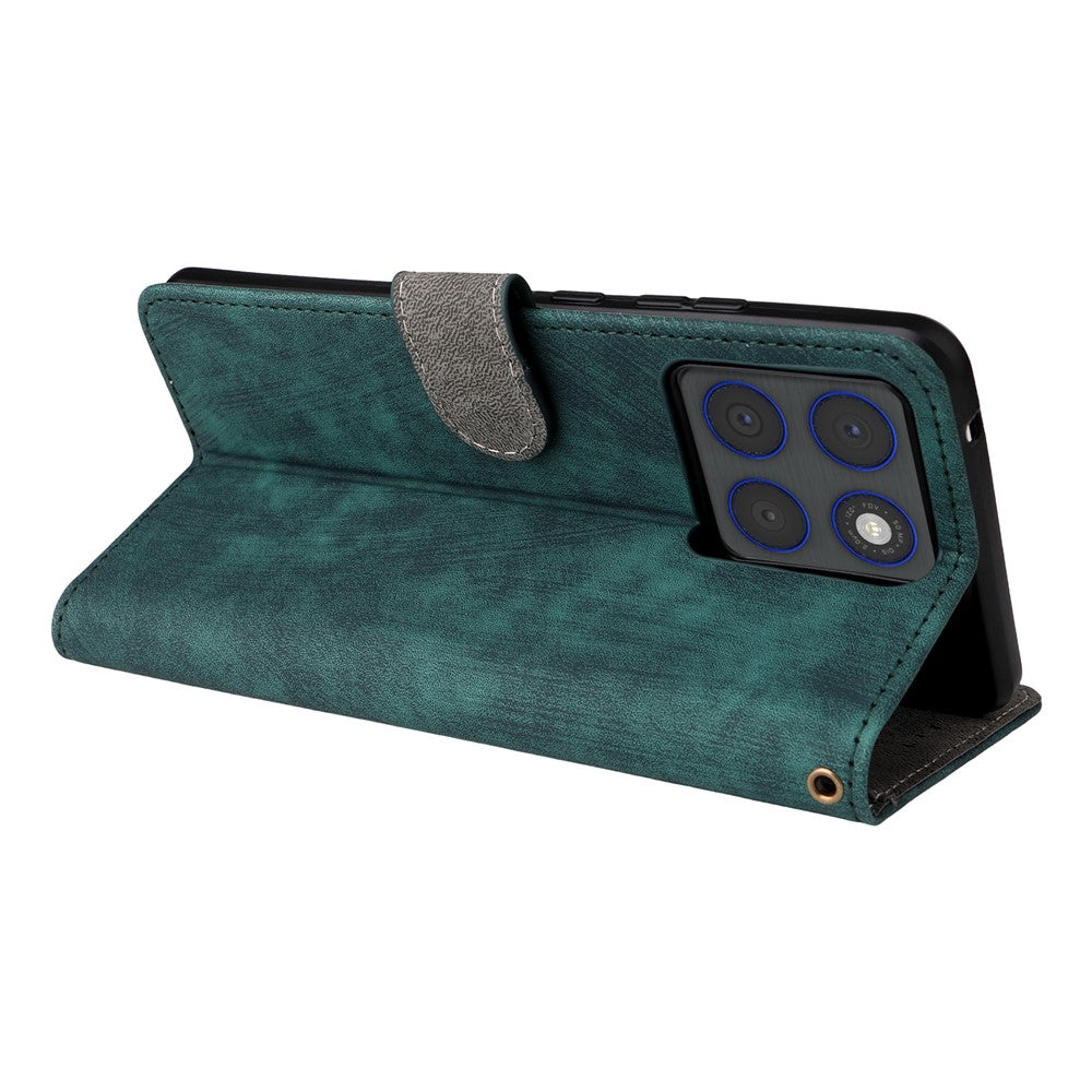 For Motorola Edge 70 5G Case Wallet RFID Blocking PU Leather Phone Cover Stand with Strap - Green