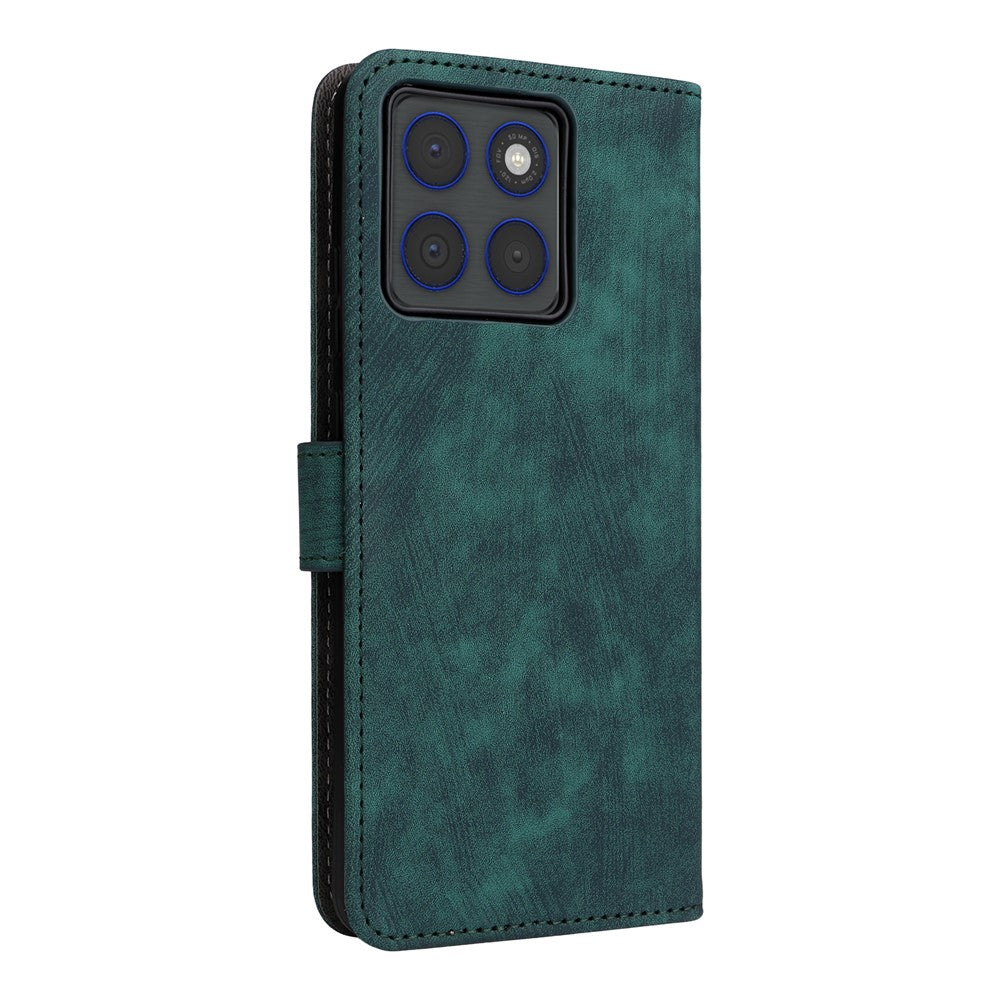 For Motorola Edge 70 5G Case Wallet RFID Blocking PU Leather Phone Cover Stand with Strap - Green