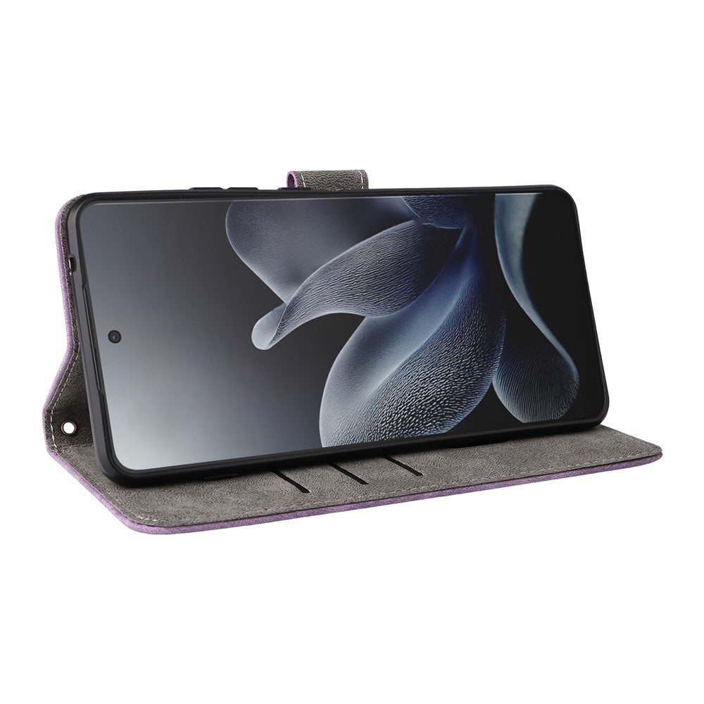 For Motorola Edge 70 5G Case Wallet RFID Blocking PU Leather Phone Cover Stand with Strap - Purple