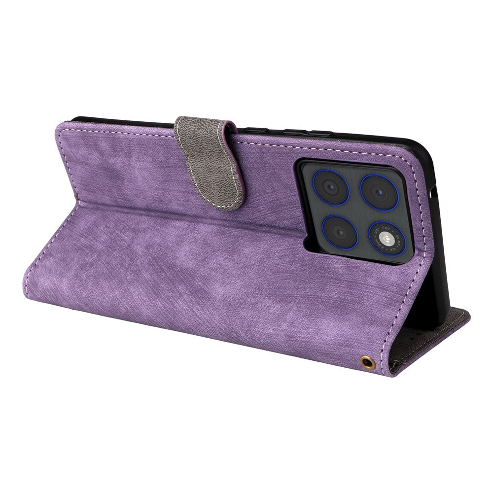 For Motorola Edge 70 5G Case Wallet RFID Blocking PU Leather Phone Cover Stand with Strap - Purple