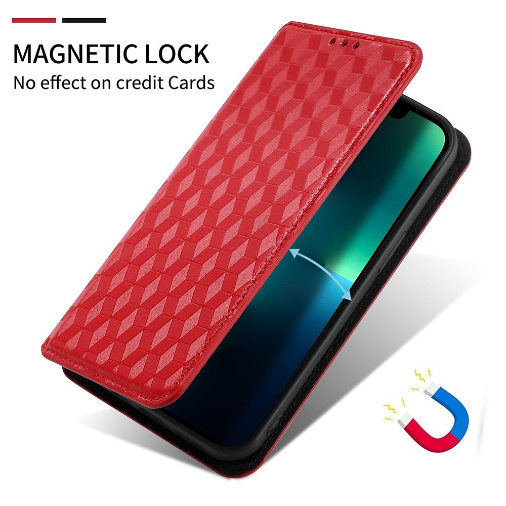 For Motorola Edge 70 5G Case Wallet Rhombus Imprinted PU Leather Phone Cover - Silver