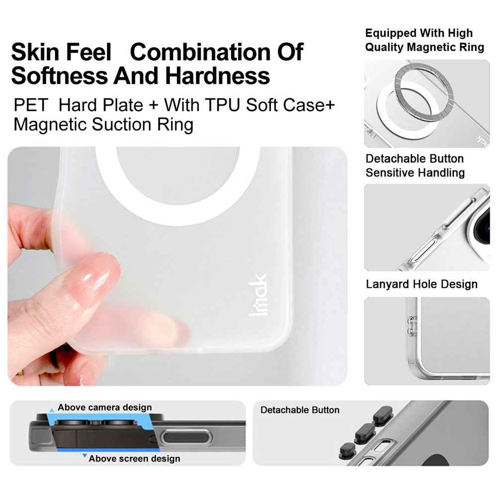 IMAK For Xiaomi 17 Pro Magnetic Case PC + TPU Protective Phone Back Cover - White