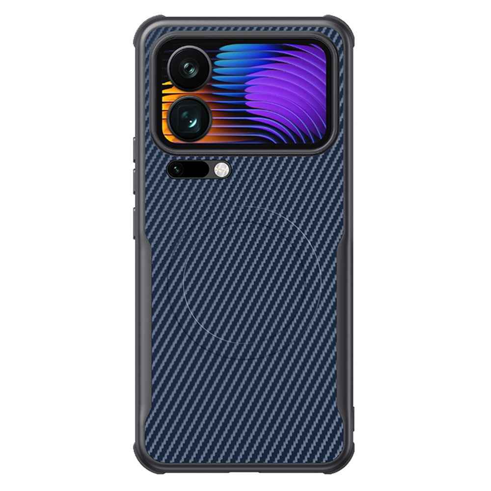 For Xiaomi 17 Pro Magnetic Case Carbon Fiber PU + PC + Silicone Protective Cover - Sapphire