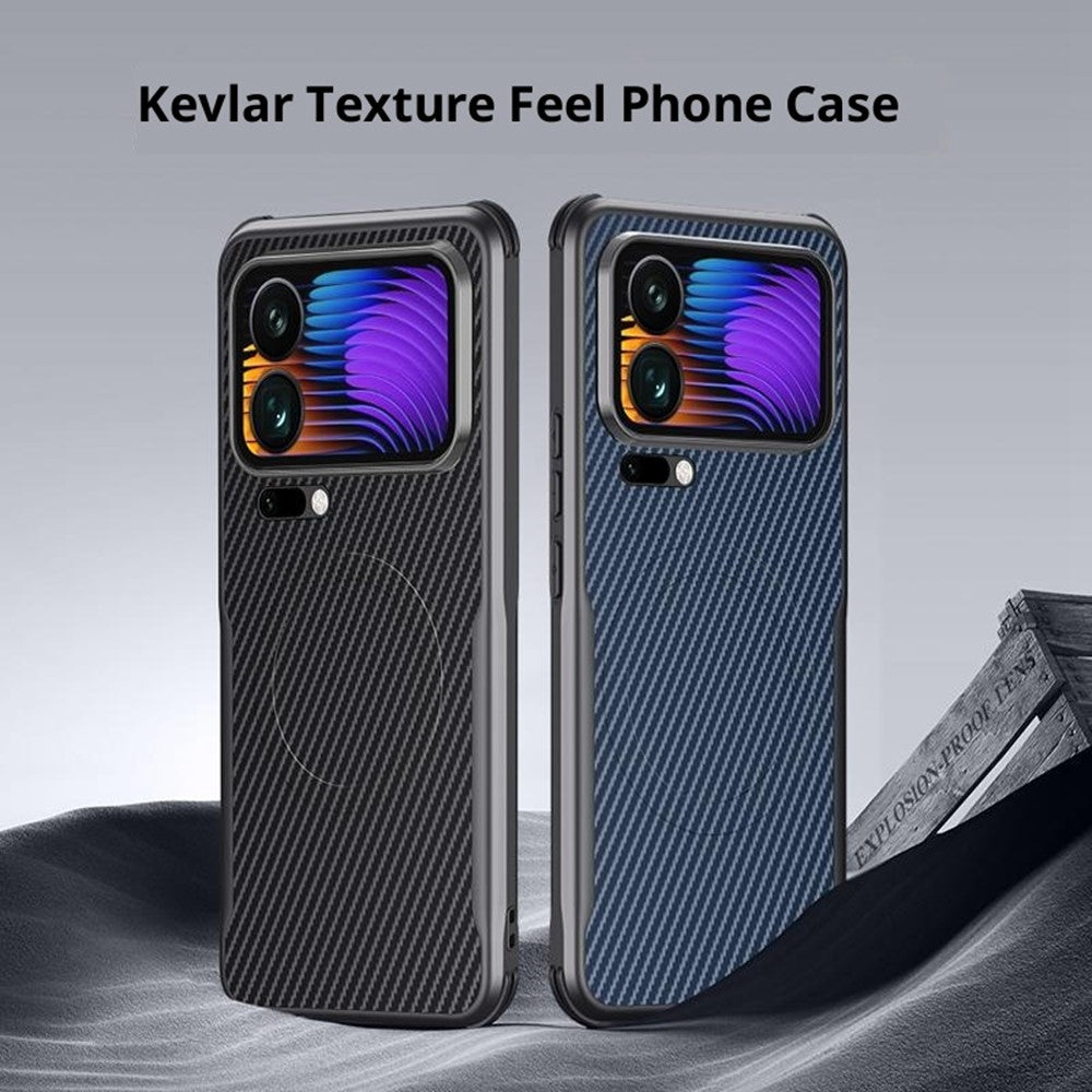 For Xiaomi 17 Pro Max Magnetic Case Carbon Fiber PU + PC + Silicone Protective Cover - Black