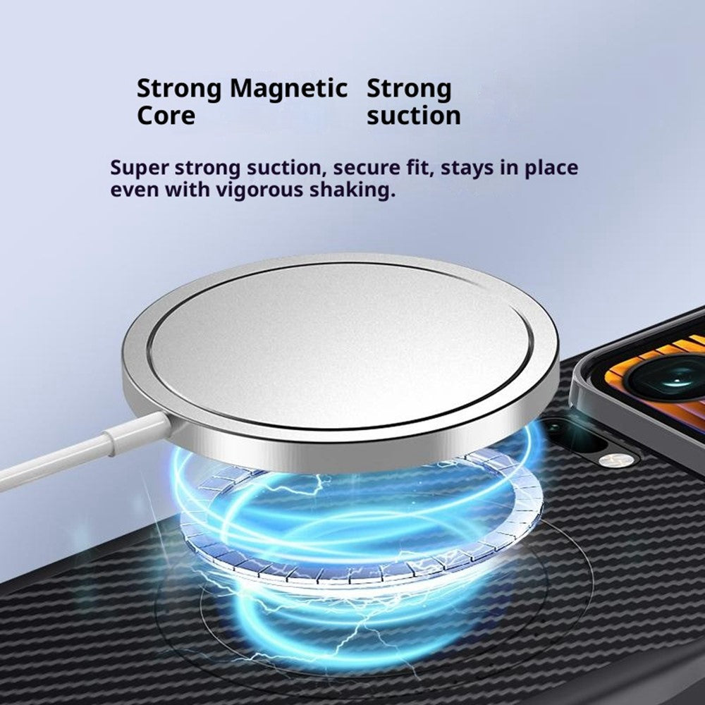 For Xiaomi 17 Pro Max Magnetic Case Carbon Fiber PU + PC + Silicone Protective Cover - Sapphire