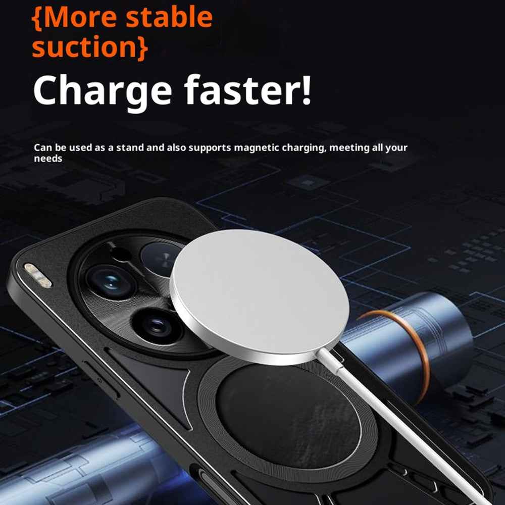 For vivo X300 5G Magnetic Case Hollow Heat Dissipation Silicone + PC + Metal Bumper Phone Cover - Silver