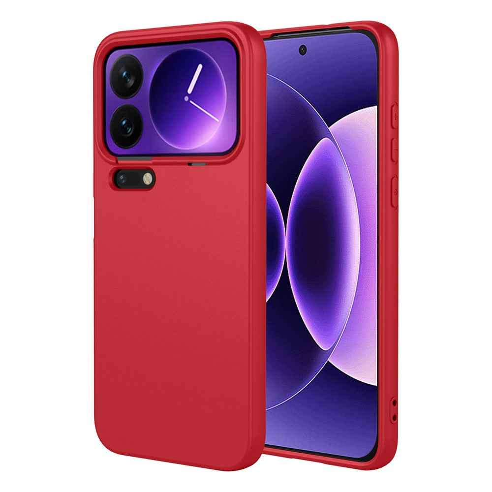 For Xiaomi 17 Pro Case Liquid Silicone Feel Soft TPU Protective Phone Cover - Red