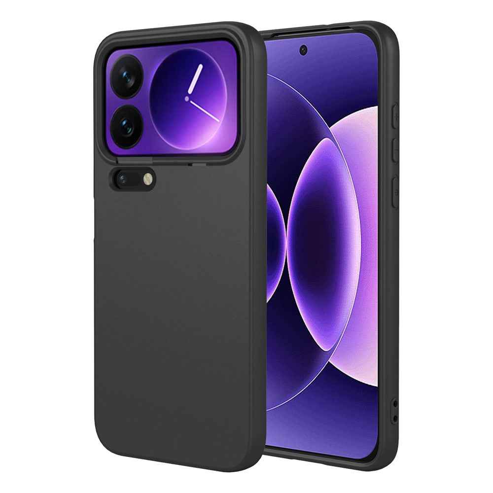 For Xiaomi 17 Pro Case Liquid Silicone Feel Soft TPU Protective Phone Cover - Black