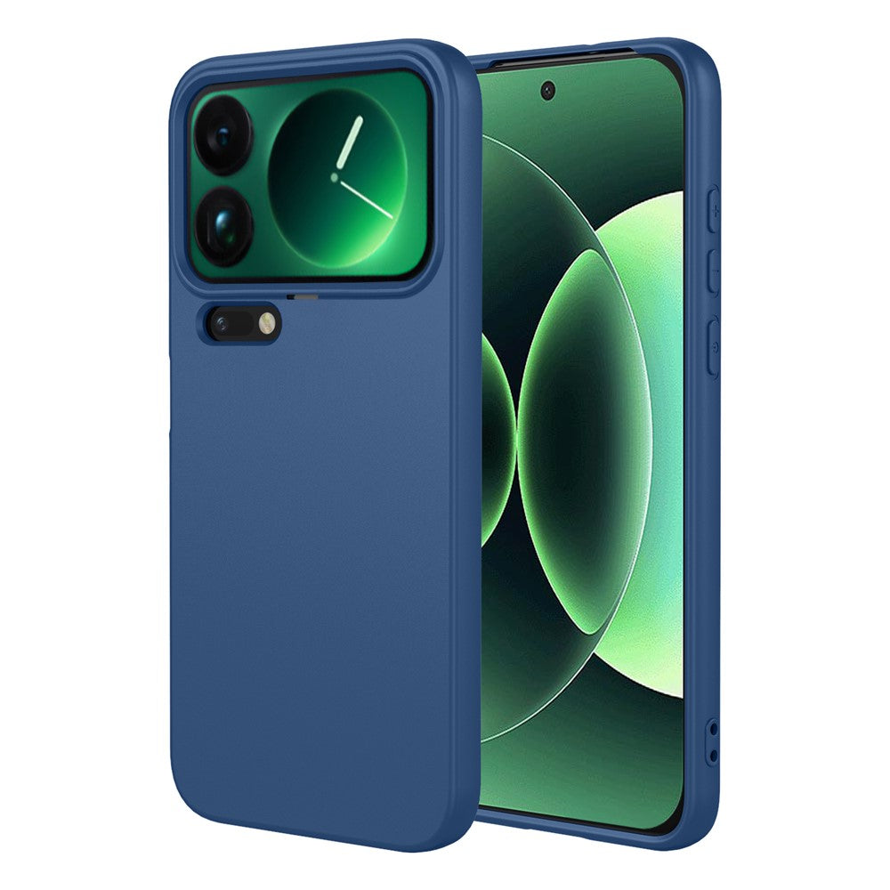 For Xiaomi 17 Pro Max Case Liquid Silicone Feel Soft TPU Protective Phone Cover - Blue