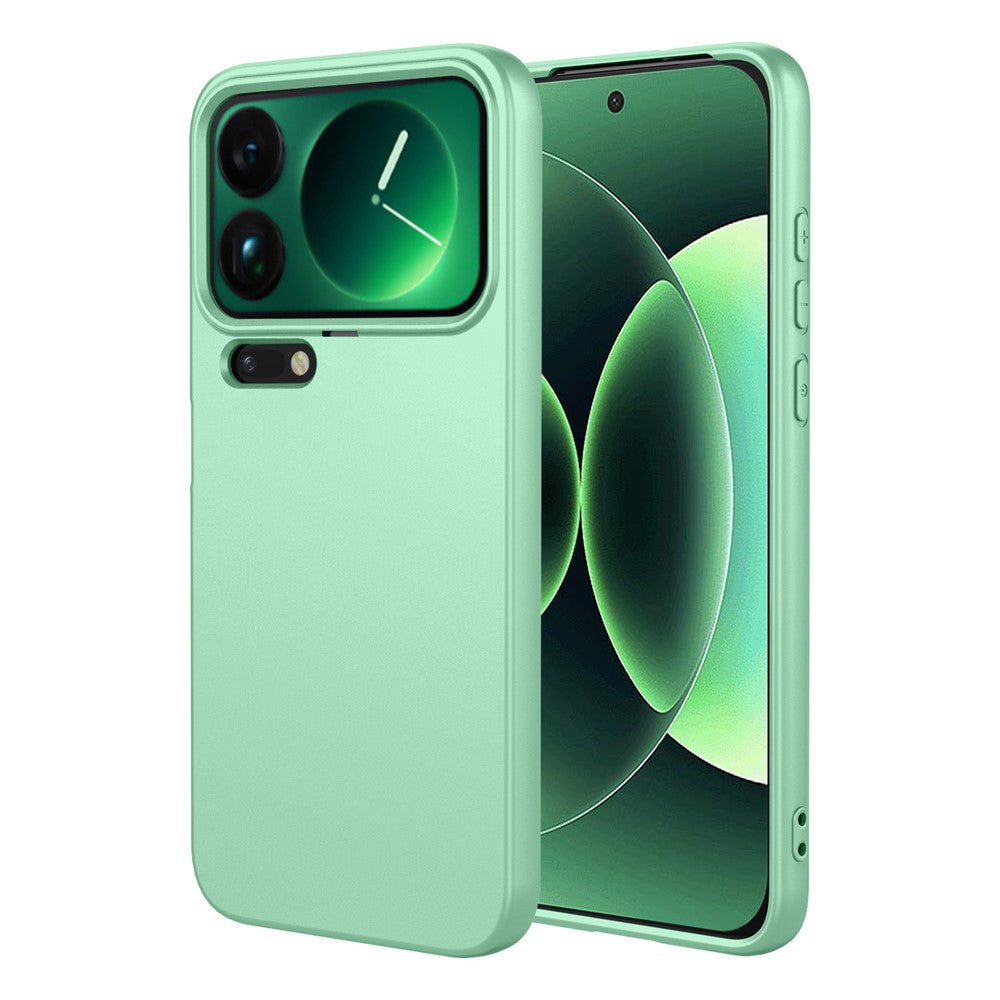 For Xiaomi 17 Pro Max Case Liquid Silicone Feel Soft TPU Protective Phone Cover - Matcha Green
