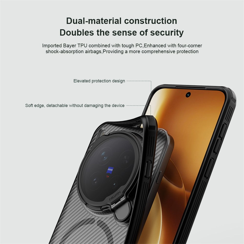 NILLKIN Camshield Prop Magnetic Series for vivo X300 Pro 5G Magnetic Case Clear Lens Lid PC TPU Phone Back Cover - Black