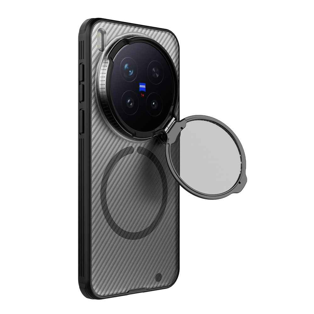 NILLKIN Camshield Prop Magnetic Series for vivo X300 Pro 5G Magnetic Case Clear Lens Lid PC TPU Phone Back Cover - Transparent Black