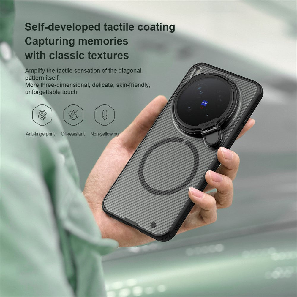 NILLKIN Camshield Prop Magnetic Series for vivo X300 Pro 5G Magnetic Case Clear Lens Lid PC TPU Phone Back Cover - Transparent Black