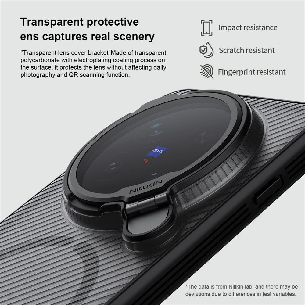 NILLKIN Camshield Prop Magnetic Series for vivo X300 Pro 5G Magnetic Case Clear Lens Lid PC TPU Phone Back Cover - Transparent Black