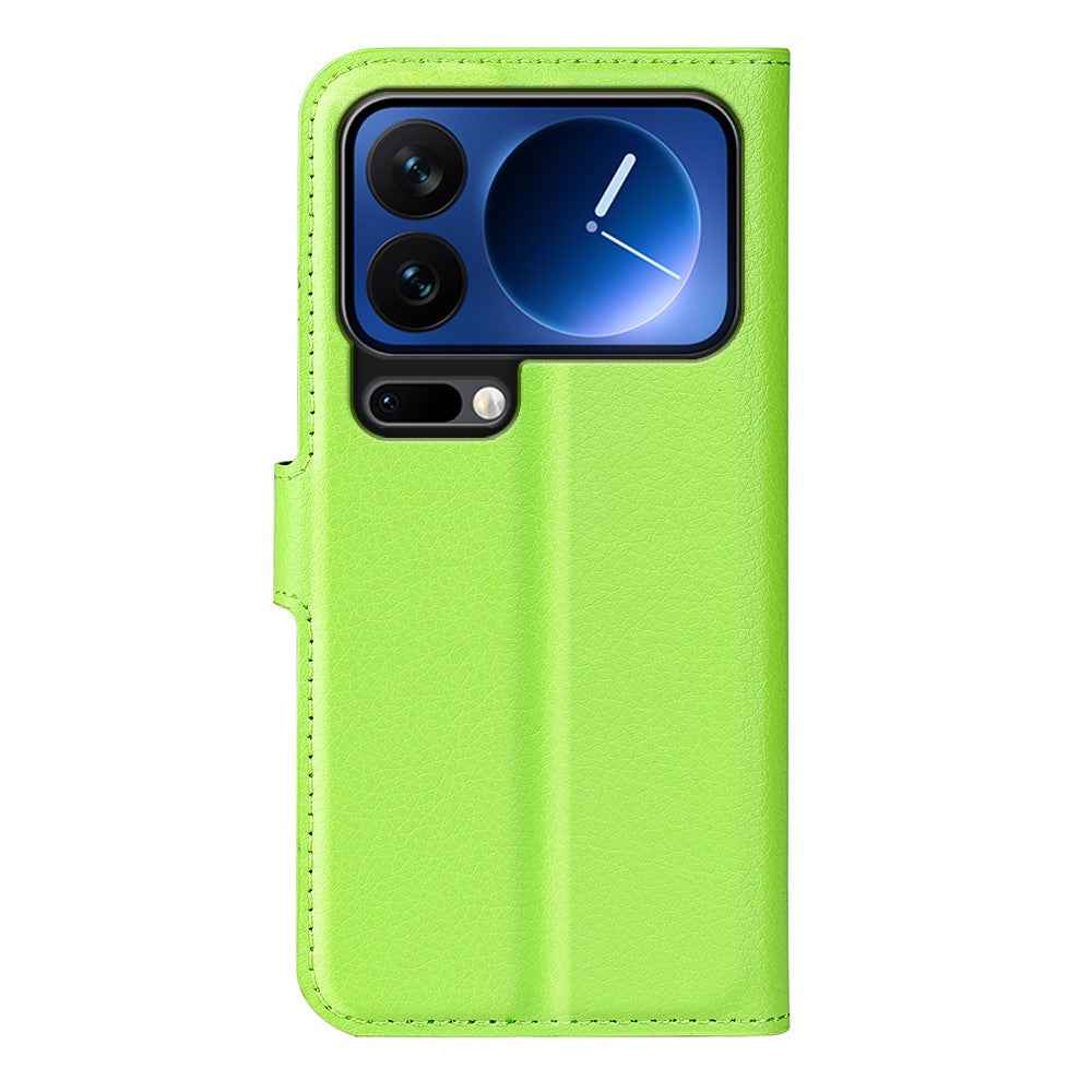 AMORUS For Xiaomi 17 Pro Wallet Case Litchi Texture Shockproof Leather Flip Stand Phone Cover - Green