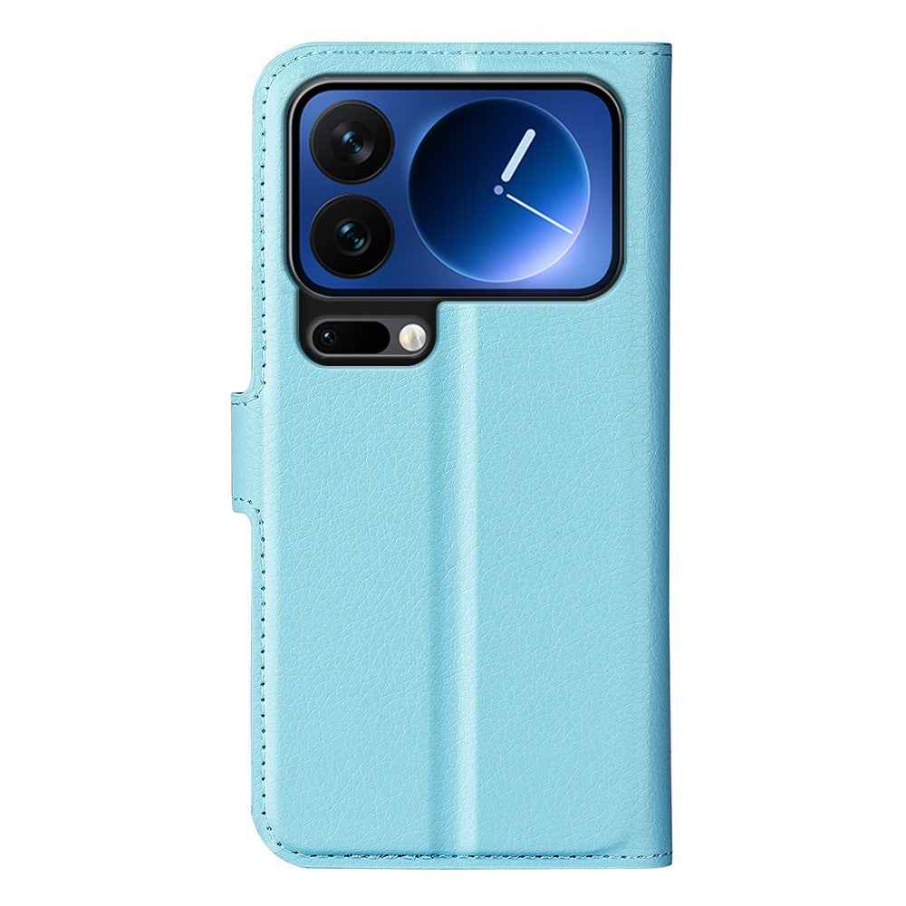 AMORUS For Xiaomi 17 Pro Wallet Case Litchi Texture Shockproof Leather Flip Stand Phone Cover - Blue