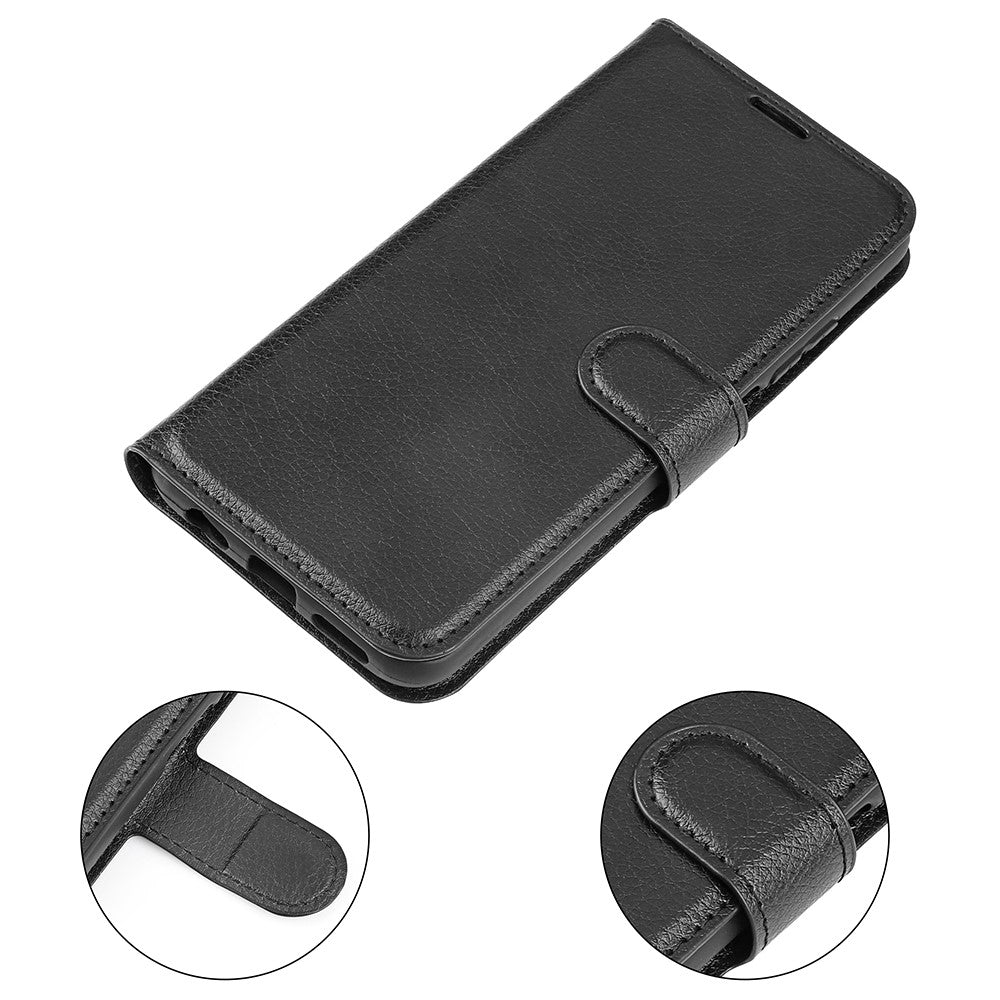 AMORUS For Xiaomi 17 Pro Max Wallet Case Litchi Texture Shockproof Leather Flip Stand Phone Cover - Black