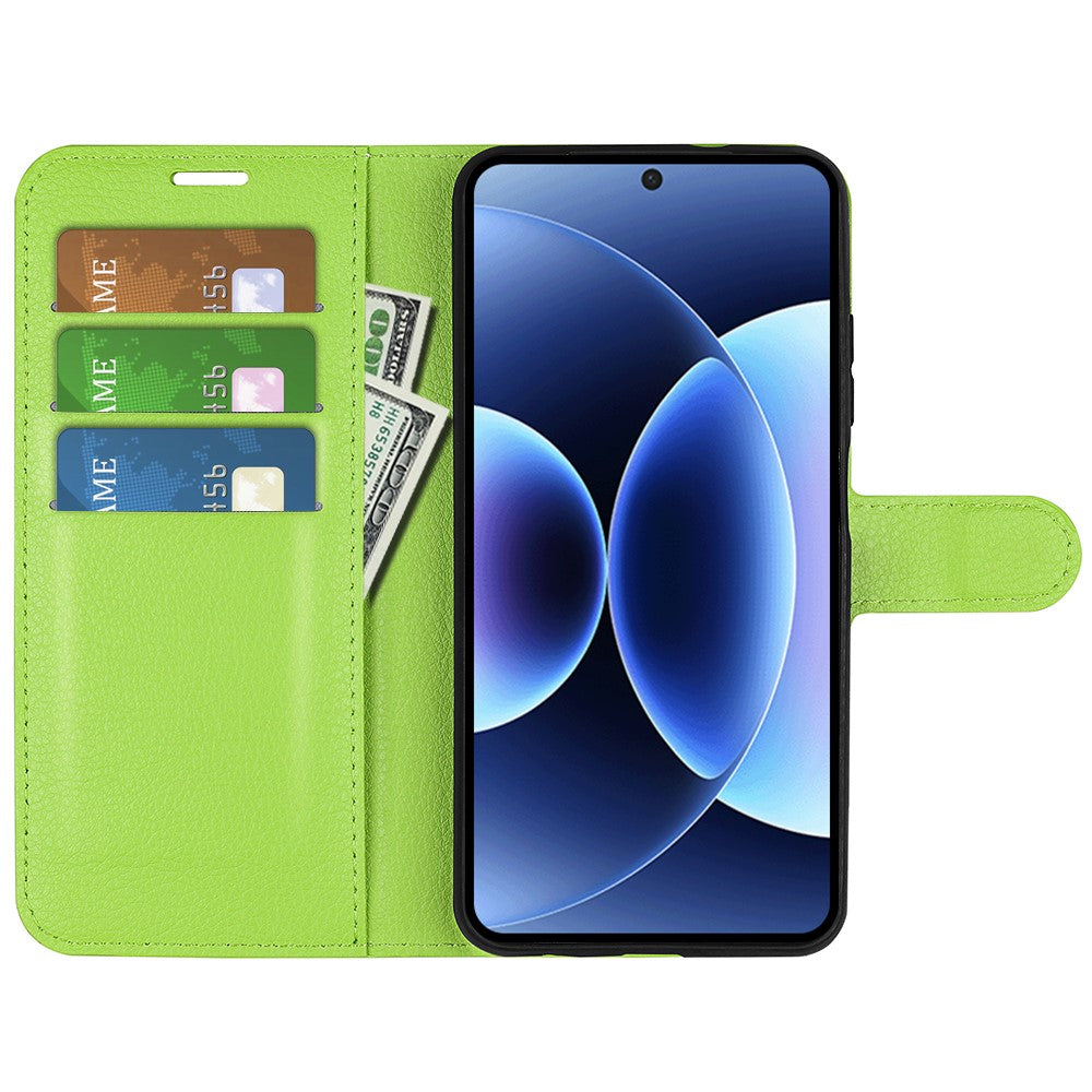 AMORUS For Xiaomi 17 Pro Max Wallet Case Litchi Texture Shockproof Leather Flip Stand Phone Cover - Green