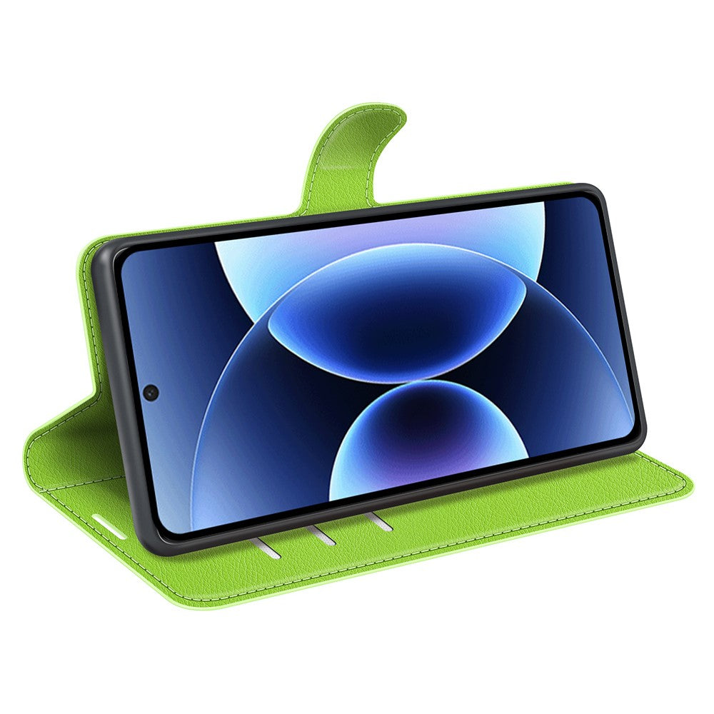 AMORUS For Xiaomi 17 Pro Max Wallet Case Litchi Texture Shockproof Leather Flip Stand Phone Cover - Green