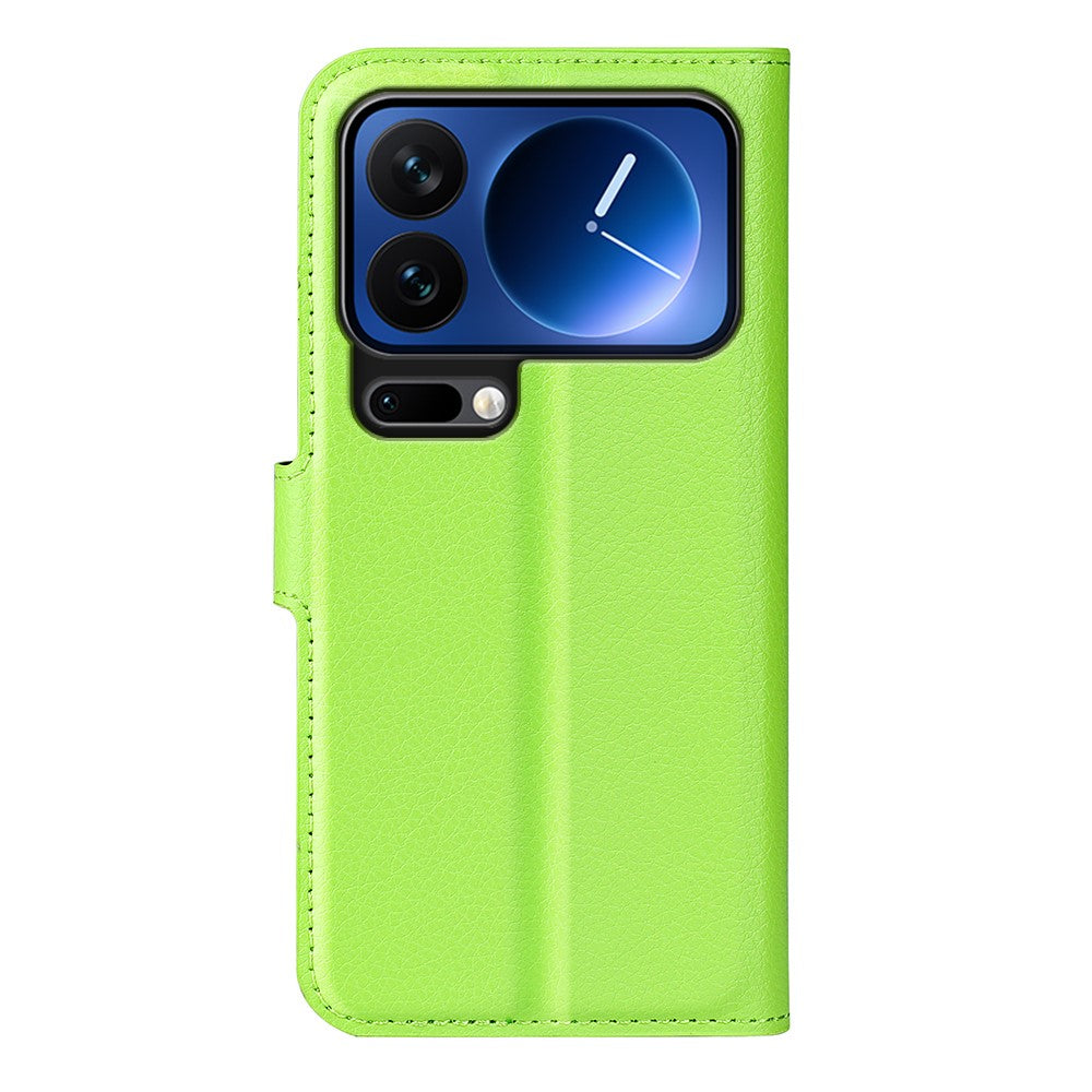 AMORUS For Xiaomi 17 Pro Max Wallet Case Litchi Texture Shockproof Leather Flip Stand Phone Cover - Green