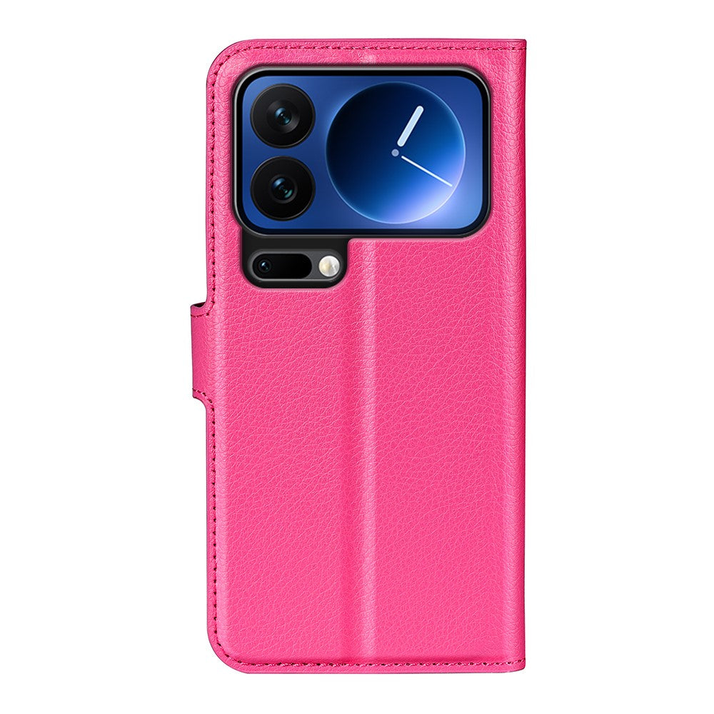 AMORUS For Xiaomi 17 Pro Max Wallet Case Litchi Texture Shockproof Leather Flip Stand Phone Cover - Rose