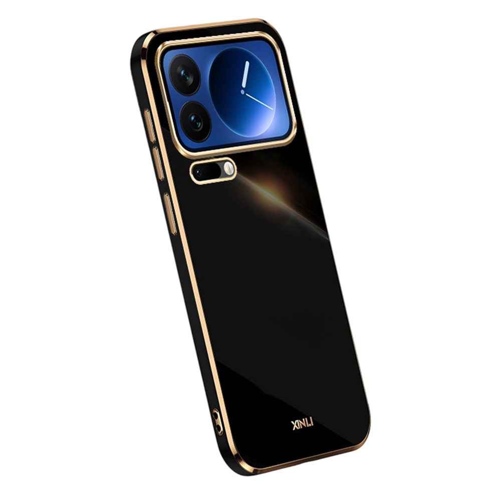 Bulk Purchasing XINLI For Xiaomi 17 Pro Case TPU Phone Cover with Electroplating Frame - Black