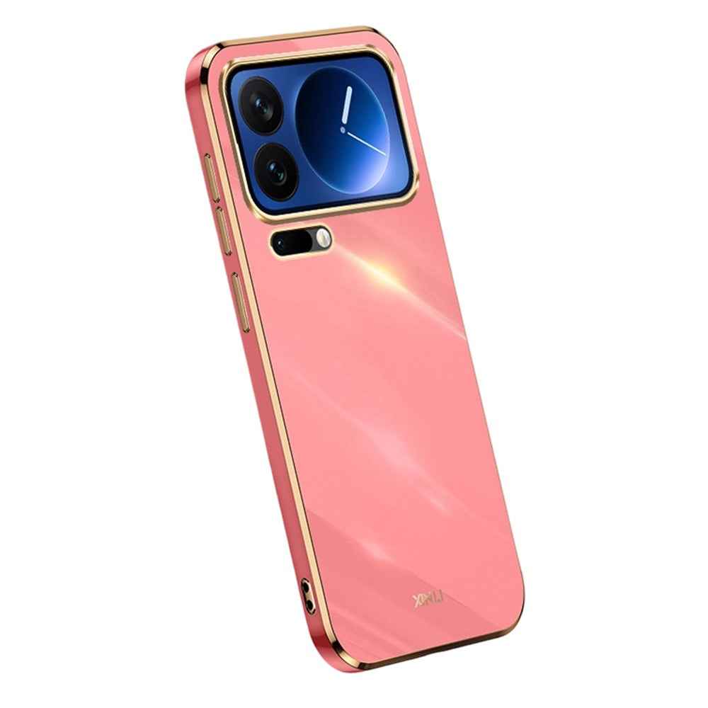 Bulk Purchasing XINLI For Xiaomi 17 Pro Case TPU Phone Cover with Electroplating Frame - Red