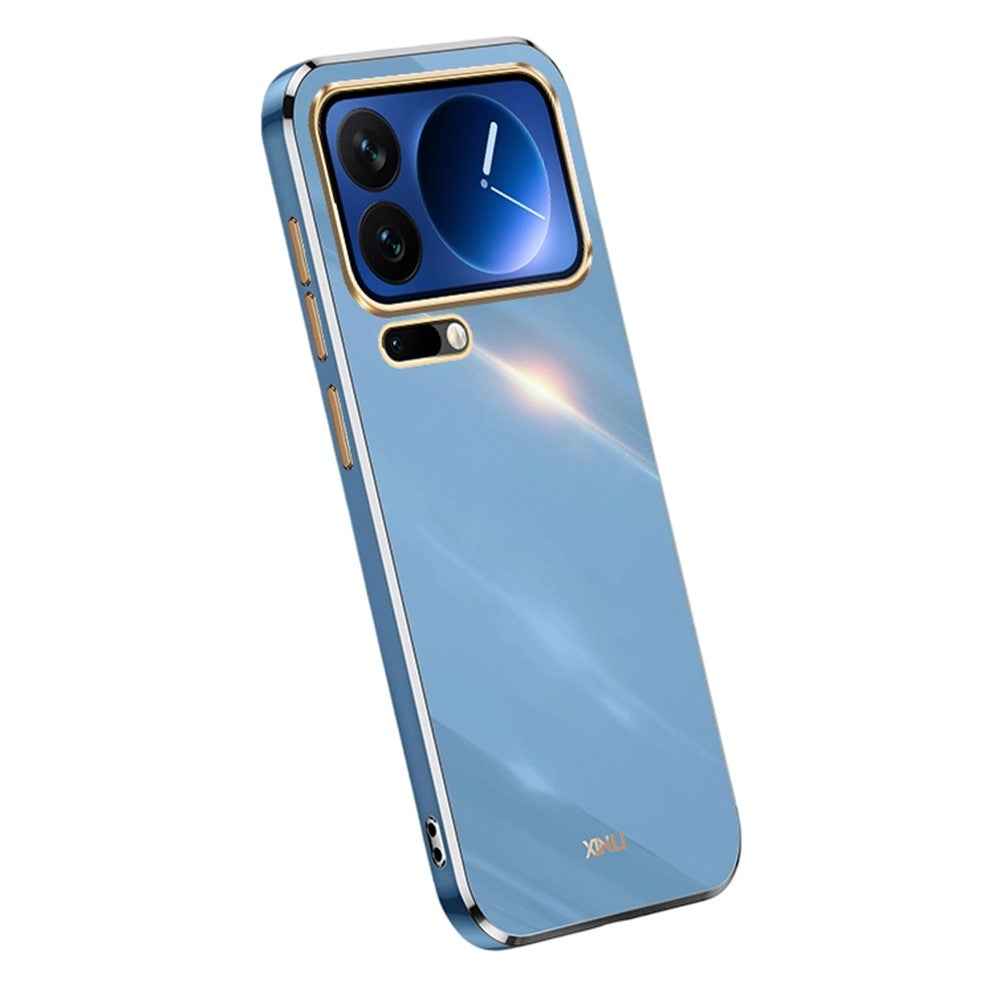 Bulk Purchasing XINLI For Xiaomi 17 Pro Case TPU Phone Cover with Electroplating Frame - Blue
