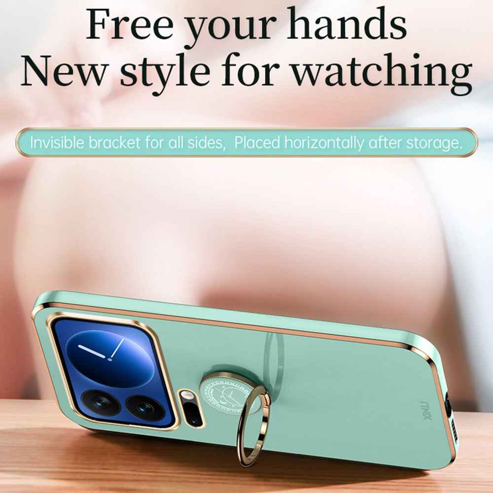 Bulk Purchasing XINLI For Xiaomi 17 Pro Case Ring Kickstand Electroplating TPU Phone Cover - White