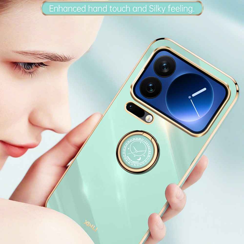 Bulk Purchasing XINLI For Xiaomi 17 Pro Case Ring Kickstand Electroplating TPU Phone Cover - White