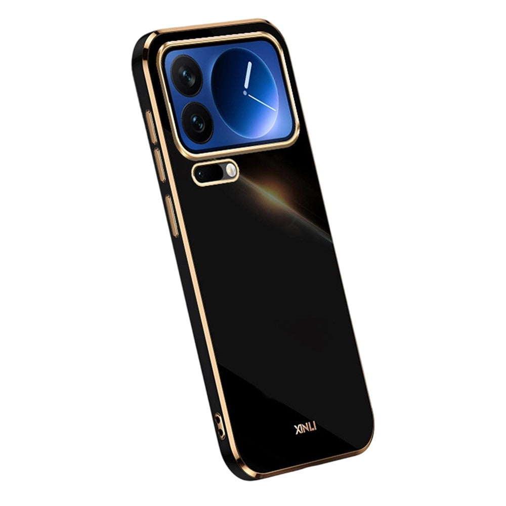 Bulk Purchasing XINLI For Xiaomi 17 Pro Max Case TPU Phone Cover with Electroplating Frame - Black