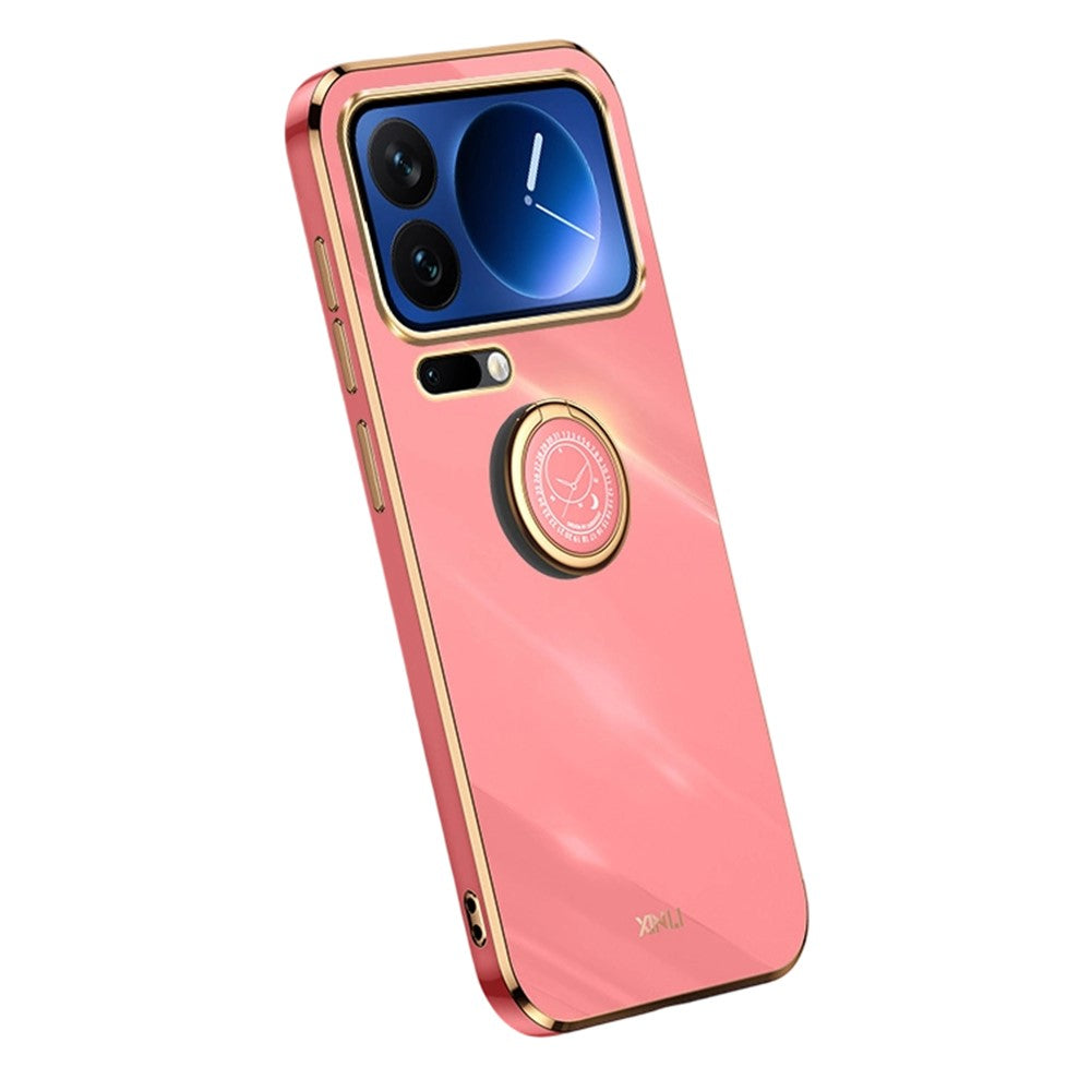 Bulk Purchasing XINLI For Xiaomi 17 Pro Max Case Ring Kickstand Electroplating TPU Phone Cover - Red