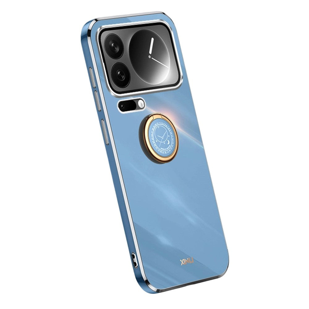 Bulk Purchasing XINLI For Xiaomi 17 Pro Max Case Ring Kickstand Electroplating TPU Phone Cover - Blue
