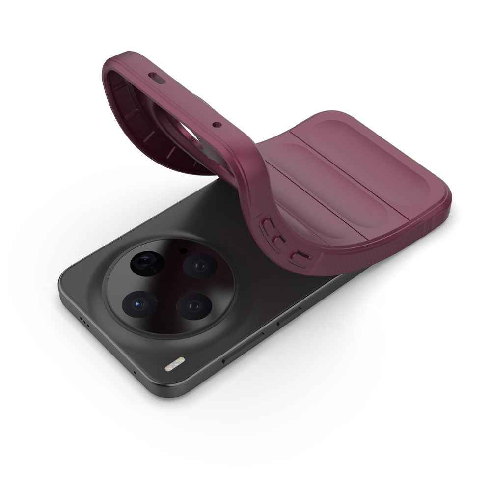 For vivo X300 5G Case Anti-Drop Soft TPU Rugged Phone Back Cover - Wine Red