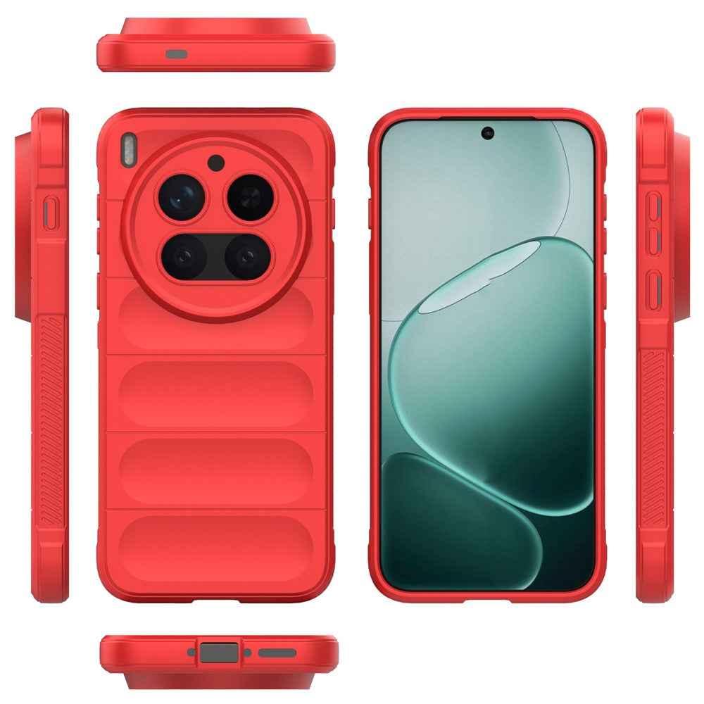 For vivo X300 Pro 5G Case Anti-Drop Soft TPU Rugged Phone Back Cover - Red