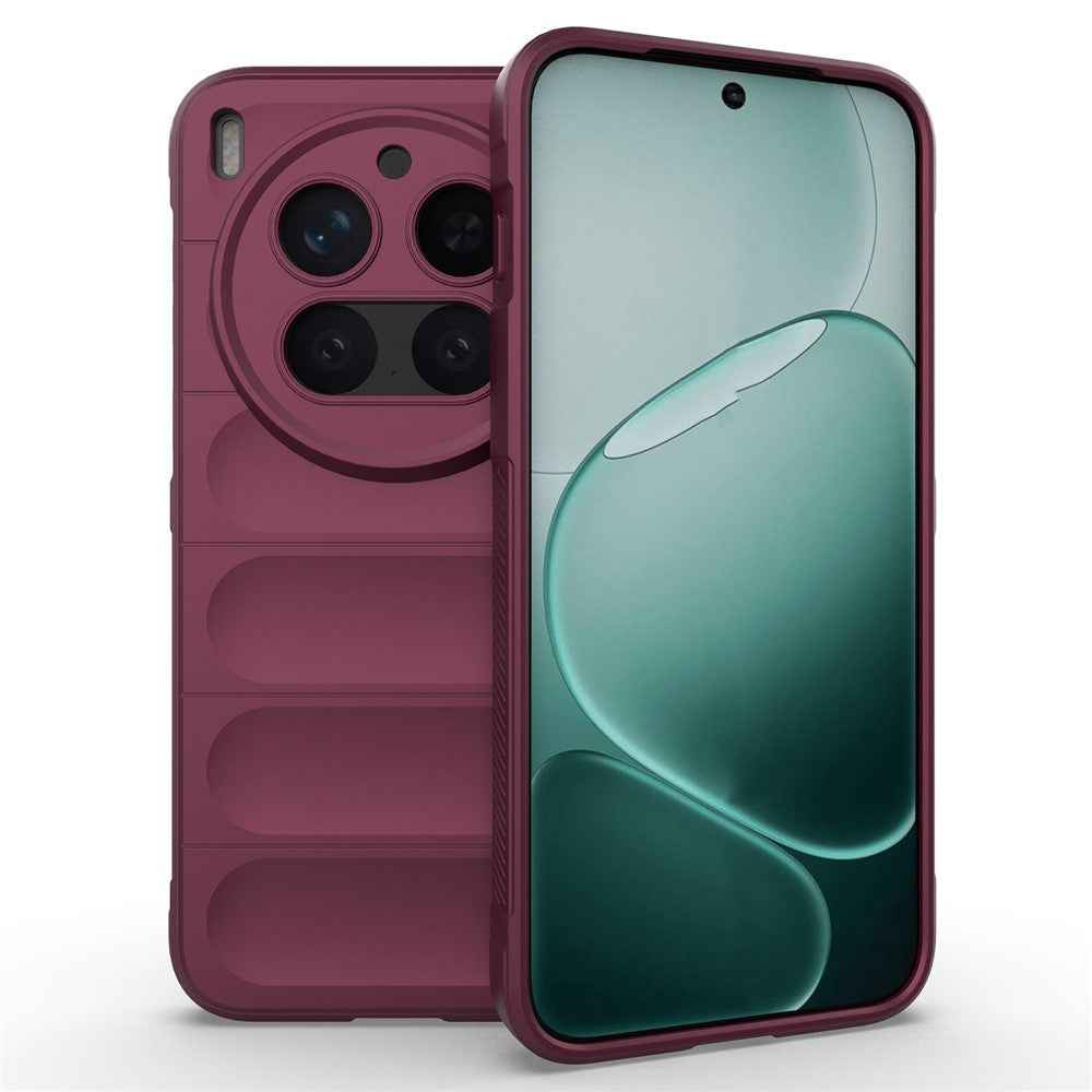 For vivo X300 Pro 5G Case Anti-Drop Soft TPU Rugged Phone Back Cover - Wine Red