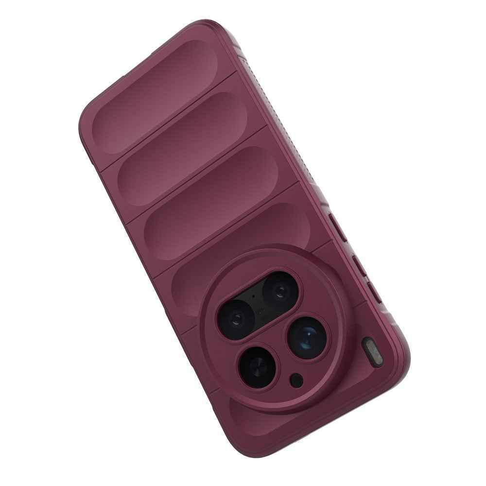 For vivo X300 Pro 5G Case Anti-Drop Soft TPU Rugged Phone Back Cover - Wine Red