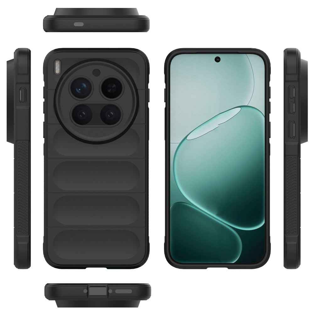 For vivo X300 Pro 5G Case Anti-Drop Soft TPU Rugged Phone Back Cover - Black