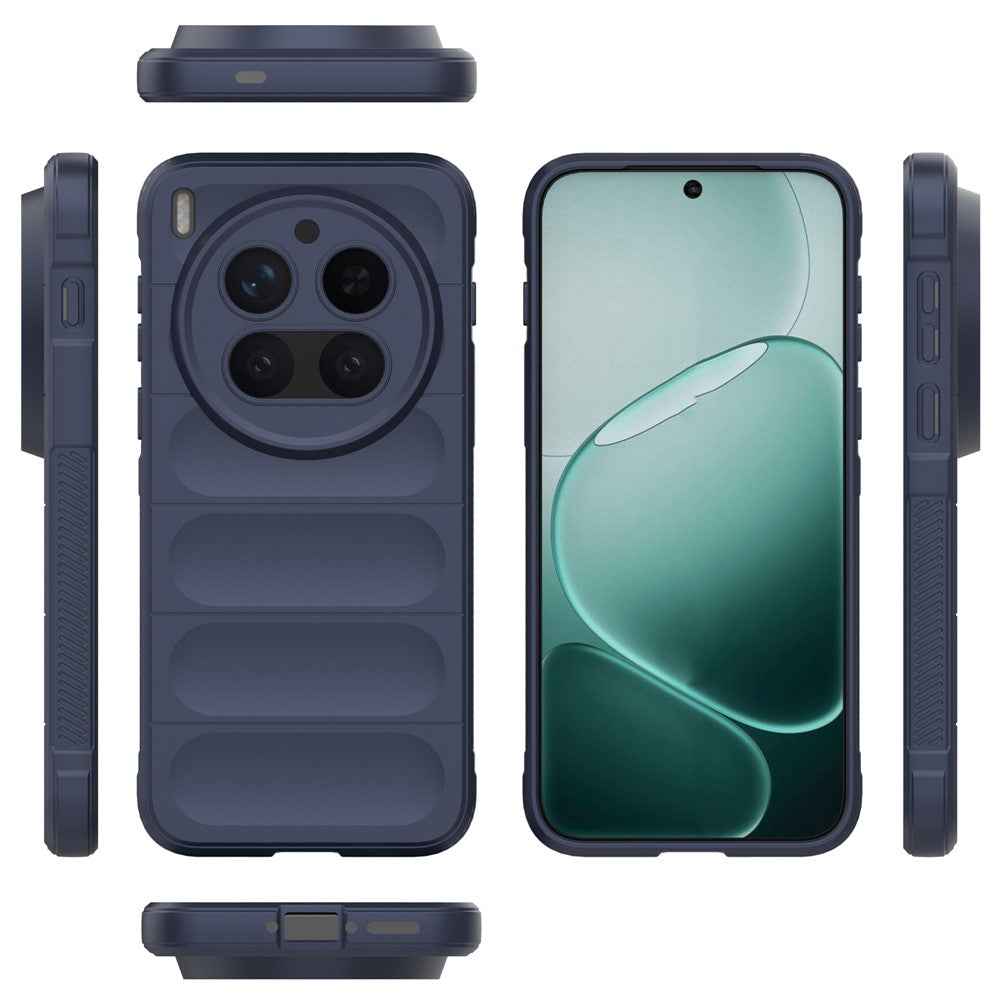 For vivo X300 Pro 5G Case Anti-Drop Soft TPU Rugged Phone Back Cover - Dark Blue