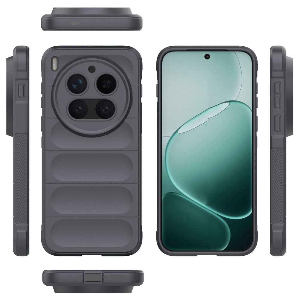 For vivo X300 Pro 5G Case Anti-Drop Soft TPU Rugged Phone Back Cover - Dark Grey