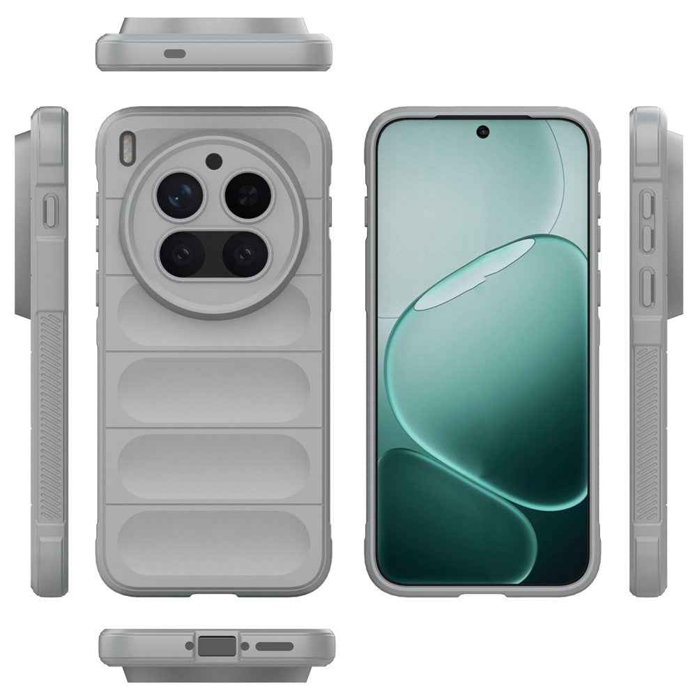 For vivo X300 Pro 5G Case Anti-Drop Soft TPU Rugged Phone Back Cover - Light Grey