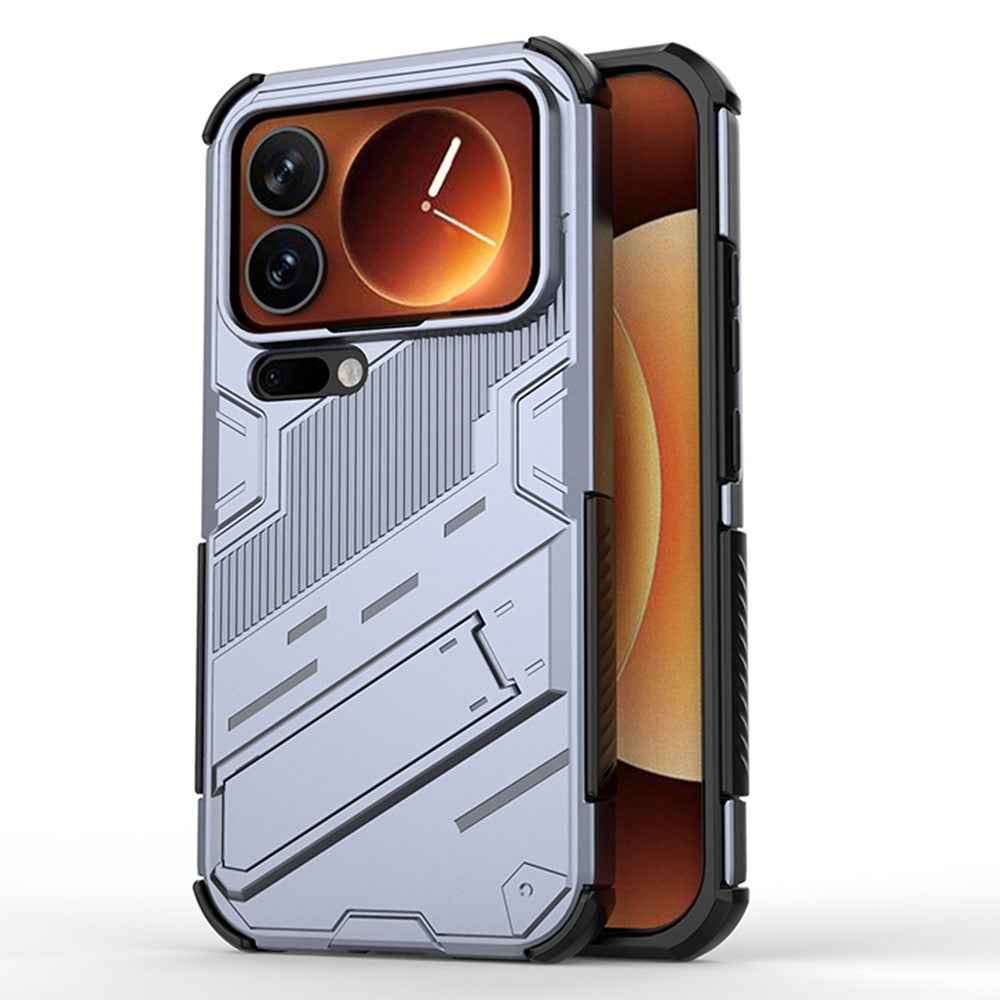 For Xiaomi 17 Pro Case PC + TPU Shockproof Phone Cover with Kickstand - Grey