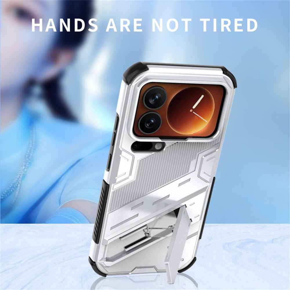 For Xiaomi 17 Pro Case PC + TPU Shockproof Phone Cover with Kickstand - Green