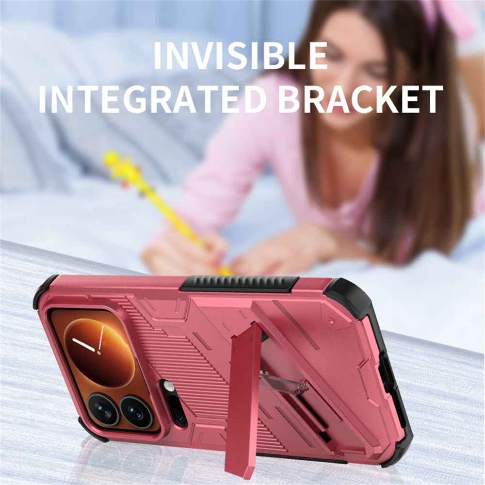 For Xiaomi 17 Pro Case PC + TPU Shockproof Phone Cover with Kickstand - Green